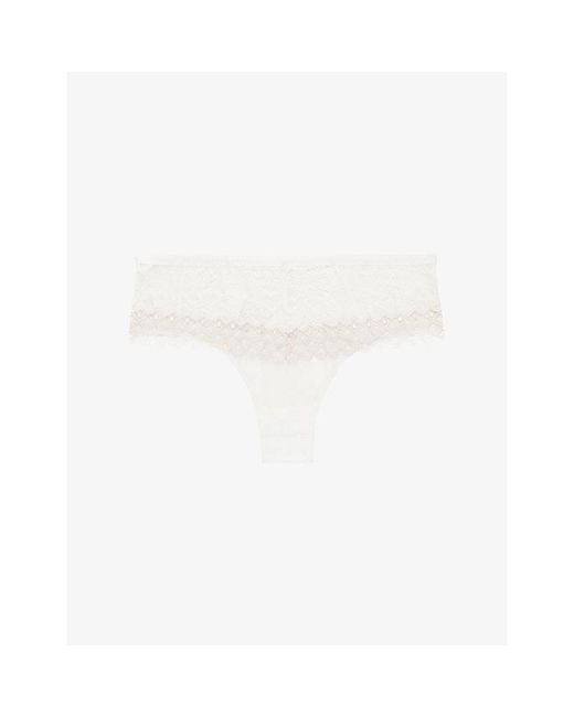 Simone Perele White Radieuse Lace Shorty Briefs