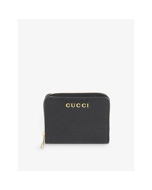 Gucci Black Logo-plaque Leather Wallet