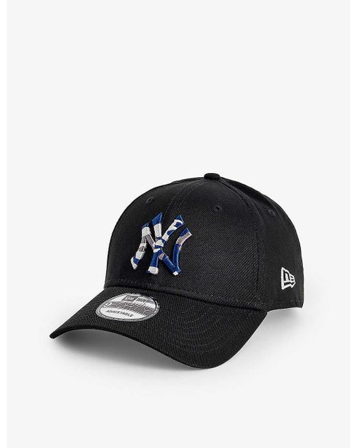 KTZ Black 9forty New York Yankees Embroidered Cotton Baseball Cap for men