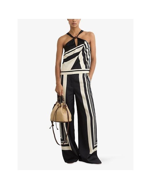 Reiss Natural Evie Raffia-Effect Shoulder Bag