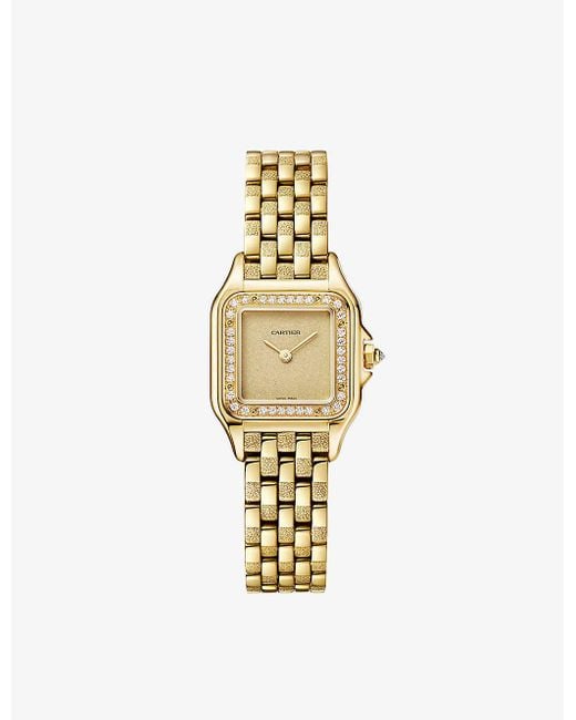 Cartier Metallic Unisex Crwjpn0057 Panthère De Small 18ct Yellow-gold And 0.26ct Brilliant-cut Diamond Quartz Watch