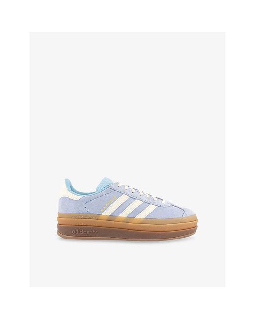 Adidas Blue Gazelle Bold Suede Low-Top Trainers