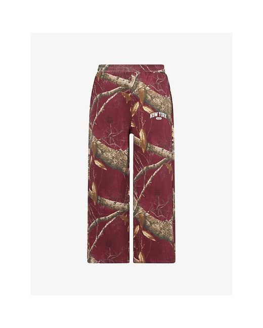 AWAKE NY Red Arch Graphic-Print Cotton-Jersey Joggers for men