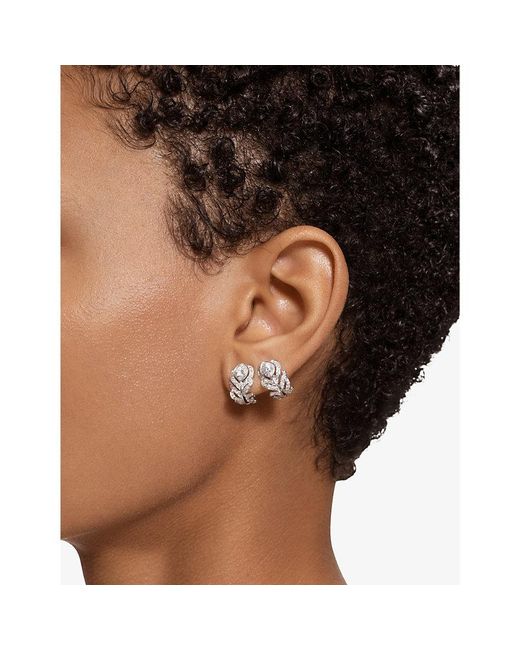 Boucheron White Plume De Paon Xs 18Ct- 0.50Ct And 0.30Ct Round-Brilliant Diamond Stud Earrings