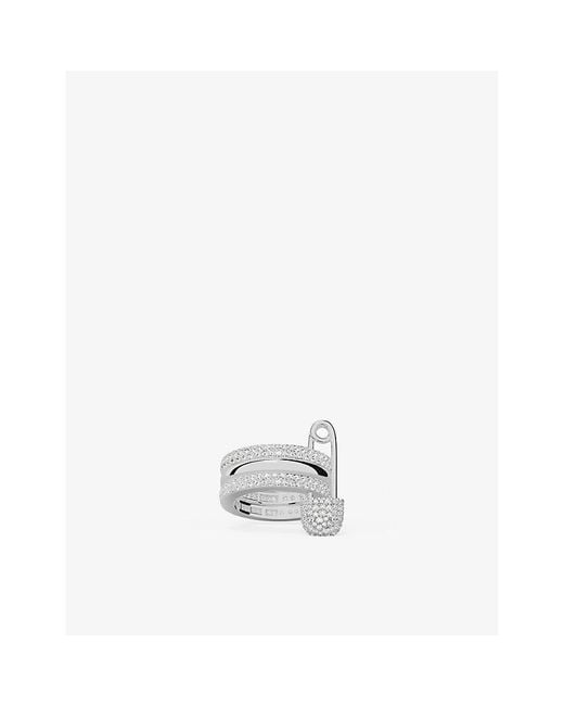 Apm Monaco White Love, Smile, Bonheur Sterling- And Zironia Ring