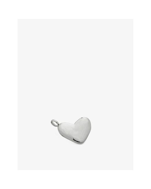 Monica Vinader White Heart-Shaped Sterling- Locket Pendant