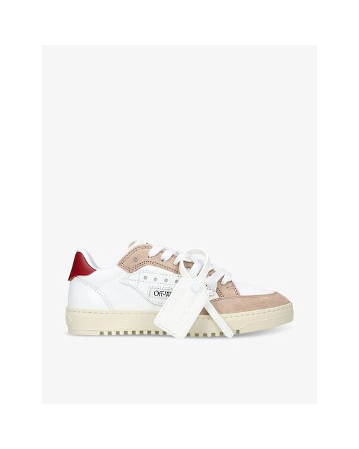 Off-White c/o Virgil Abloh Natural 5.0 Brand-print Leather And Textile Low-top Trainers