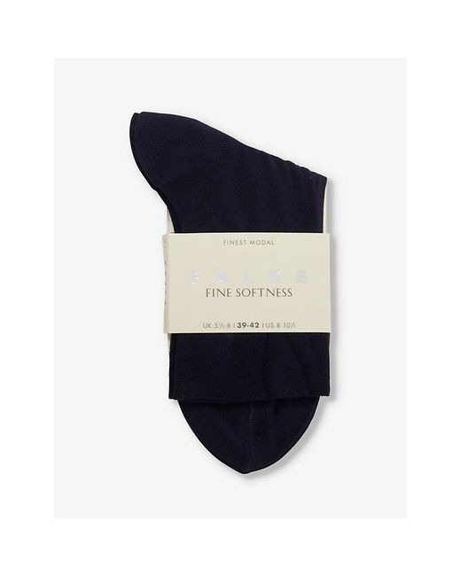 Falke Blue Fine Softness Stretch Woven-Blend Socks