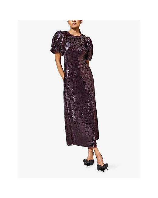Ro&zo Red Annabelle Sequin-Embellished Maxi Dress