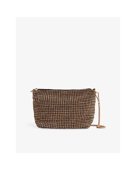 Reiss Brown Leah Embellished Bracelet Pouch