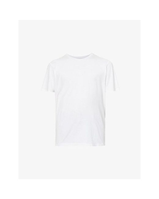 PAIGE White Cash Crewneck Cotton-Blend T-Shirt for men