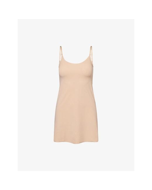 Commando White Mini Cami Stretch-Woven Slip Dress