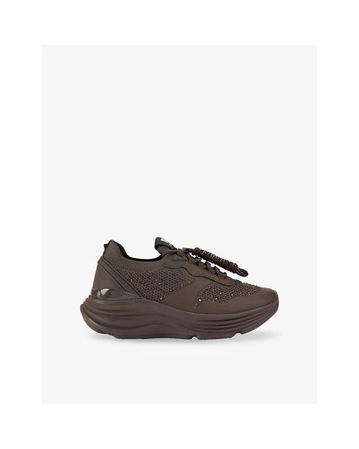 KG by Kurt Geiger Brown Lotta Gem Woven Trainers
