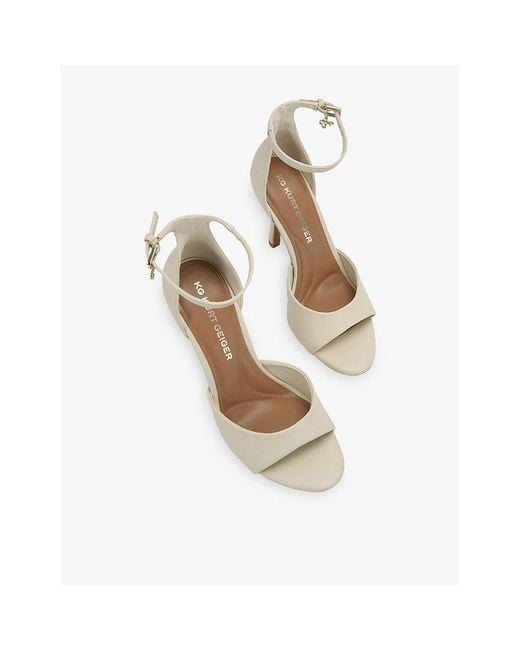 KG by Kurt Geiger White Sabrina Faux-Leather Heeled Sandals