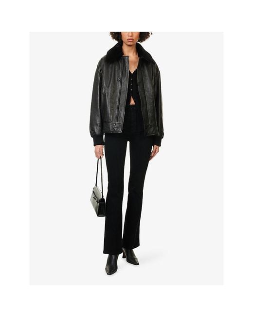 FRAME Black The Reboot Flared Stretch-Denim Jeans