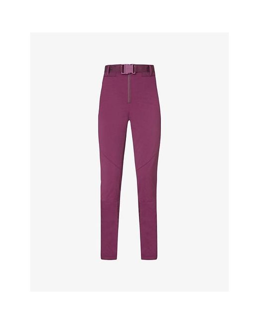 Sweaty Betty Purple Power High-Rise Sculpting Stretch-Jersey Salopettes