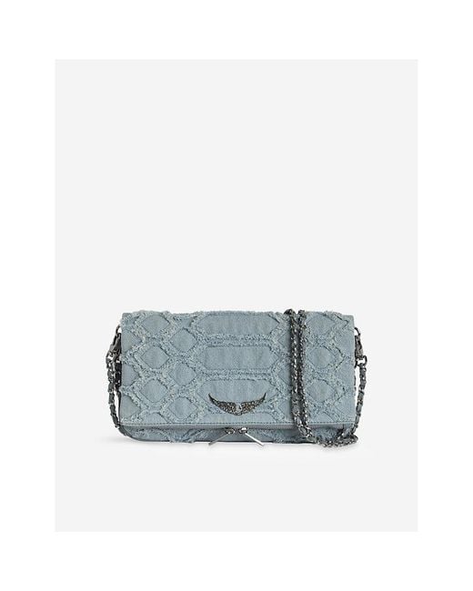 Zadig & Voltaire Blue Rock Denim Clutch Bag