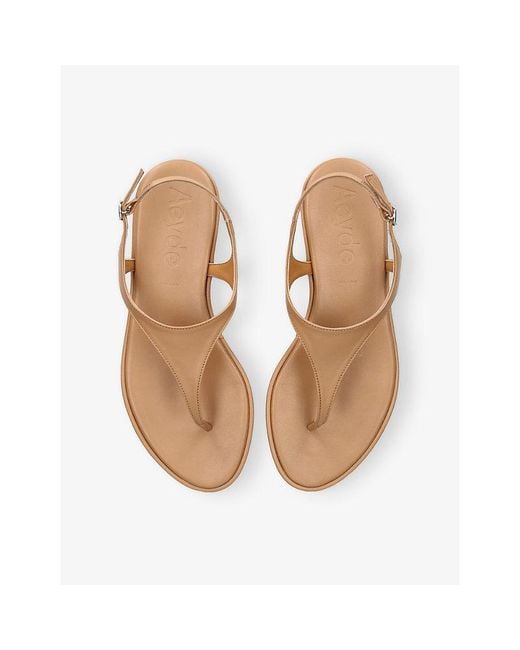 Aeyde Natural Raine Thong Leather Sandals