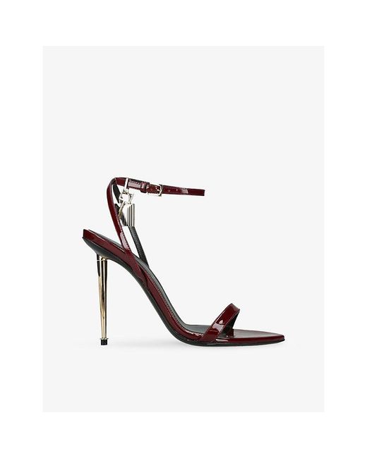 Tom Ford White Padlock 105 Leather Heeled Sandals