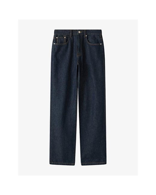 Joseph Blue Chams Straight-Leg High-Rise Jeans