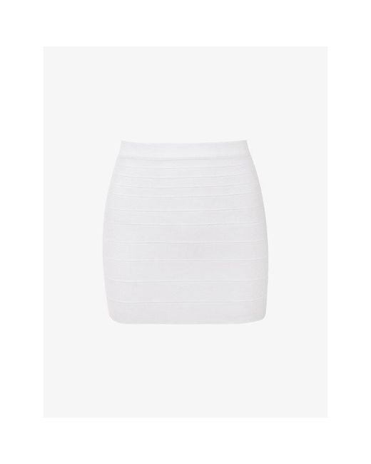 House Of Cb White The Body Sculpting Bandage Mini Skirt
