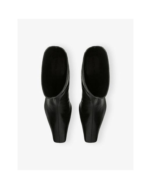 Khaite Black Ona 55 Leather Heeled Ankle Boots