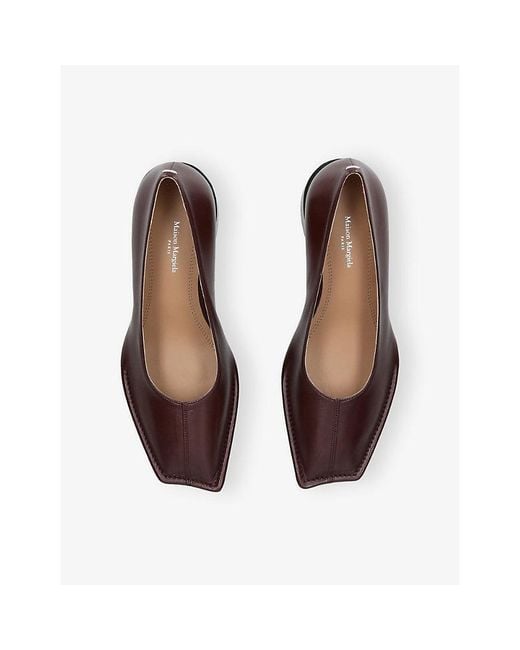 Maison Margiela Brown Piped 45 Leather Heeled Pumps