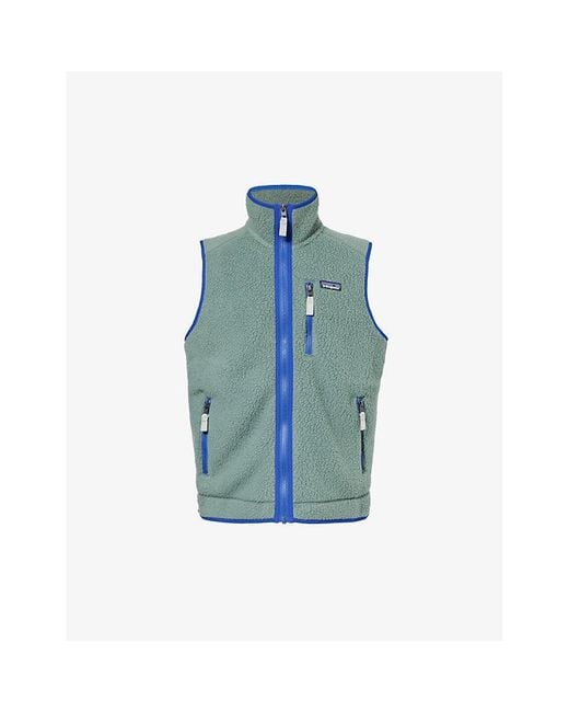 Patagonia Blue Retro Pile High-neck Recycled-polyester Vest X for men
