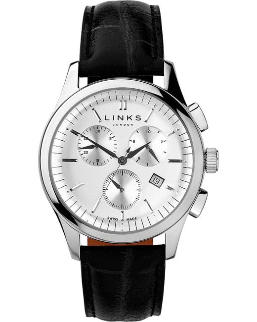 Links of London Metallic 6020.1153 Regent Chronograph Stainless Steel And Leather Watch for men