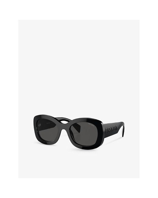 Prada Black Pr A13s Butterfly-frame Acetate Sunglasses