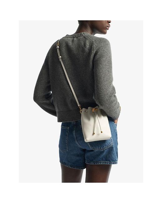 Jimmy Choo White Cinch Mini Leather Cross-Body Bag