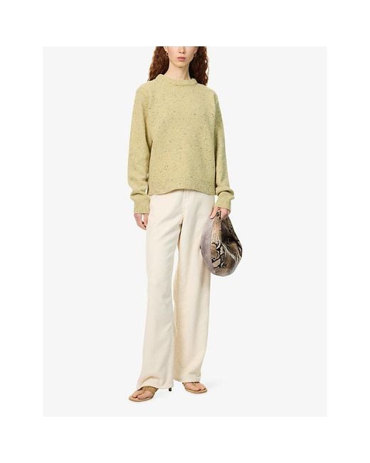 RÓHE Frames Yellow Mouliné Crewneck Wool-Blend Jumper