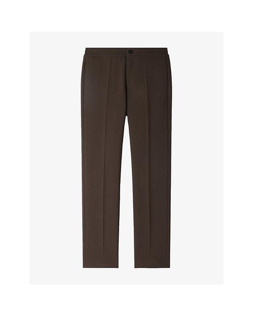 Sandro Brown High-Rise Stretch-Jersey Trousers for men