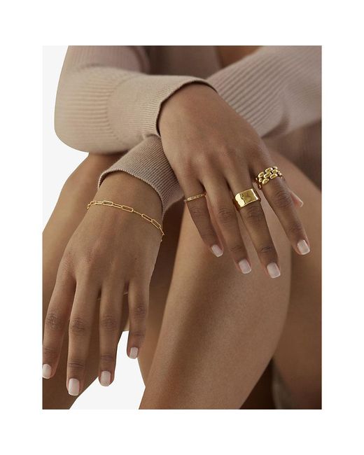 Monica Vinader Metallic Alta 18Ct Textured-Plated Vermeil Sterling Bracelet