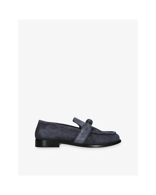 Bottega Veneta Blue Astaire Knot Suede Loafers for men