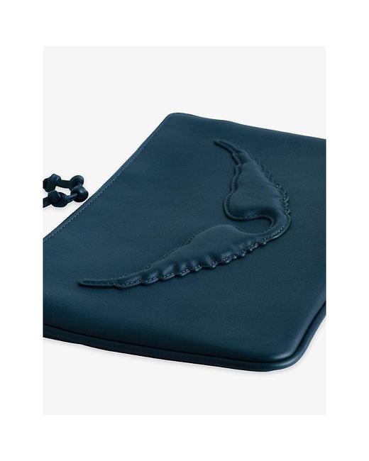 Zadig & Voltaire Blue Angel Embossed Leather Pouch