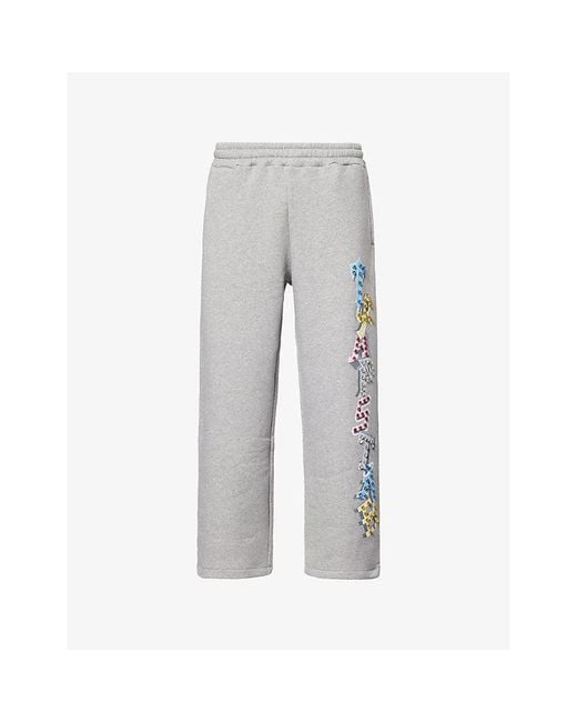 Trapstar Gray Wildcard 20 Embellished Cotton-Jersey Joggers for men