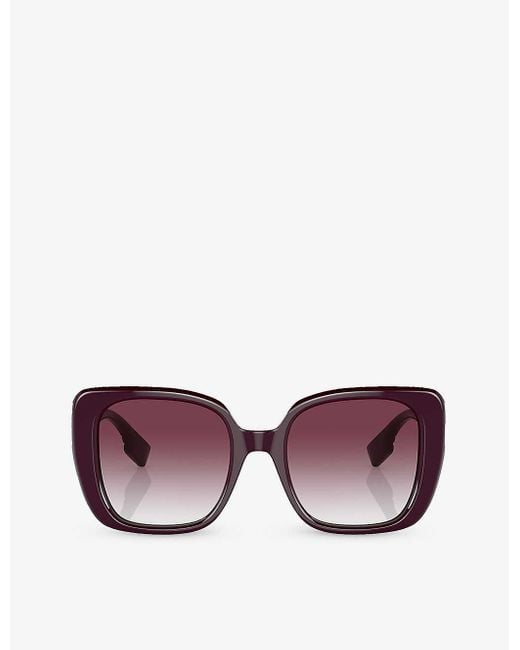 Burberry Purple Be4371 Helena Square-frame Acetate Sunglasses