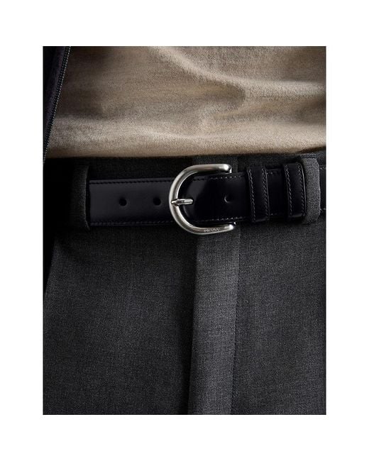 Prada Black Engraved Leather Belt for men