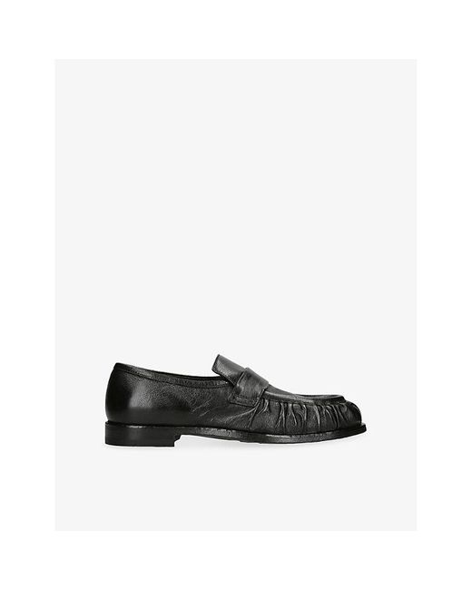 Officine Creative Black Solitude 107 Leather Loafers