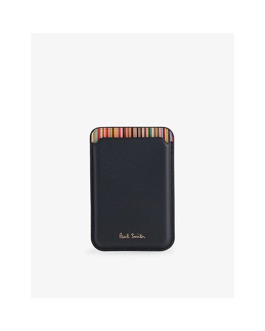 Paul Smith Black Iphone 15 Pro Magsafe Woven-blend Card Holder for men