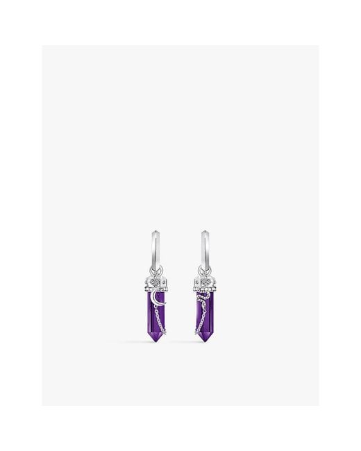Thomas Sabo Multicolor Chain-Drop Sterling- And Imitation Amethyst Earrings