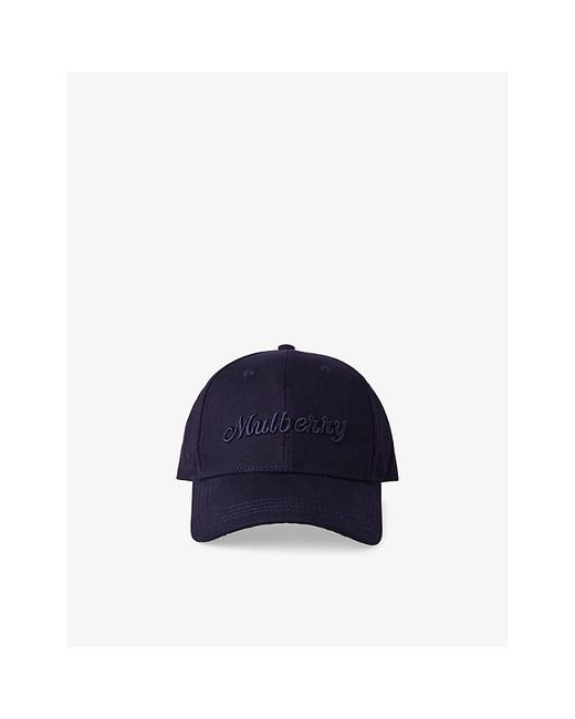 Mulberry Blue Logo-embroidered Cotton-twill Baseball Cap for men