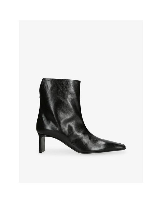 Khaite Black Ona 55 Leather Heeled Ankle Boots