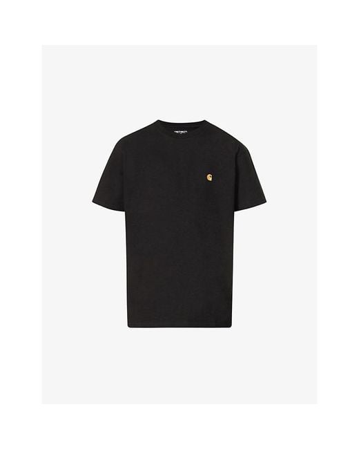 Carhartt Black Chase Brand-Embroidered Cotton-Jersey T-Shirt for men