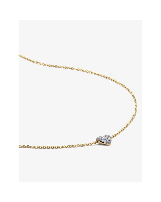 Monica Vinader Natural Heart 18Ct-Plated Vermeil Sterling- And 2.4Ct Lab-Grown Diamond Pendant Necklace