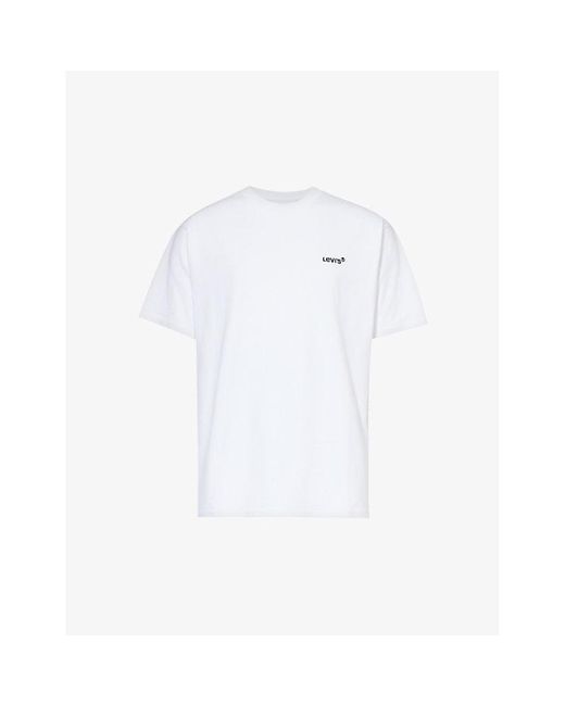 Levi's White Brand-embroidered Crewneck Cotton-jersey T-shirt X for men
