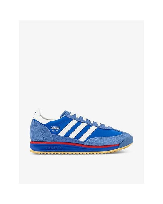 Adidas Blue Sl 72 Suede And Mesh Low-top Trainers