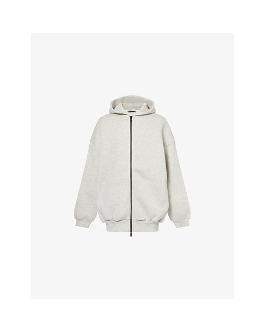Fear Of God White D2 Oversized Cotton-Blend Hoody for men