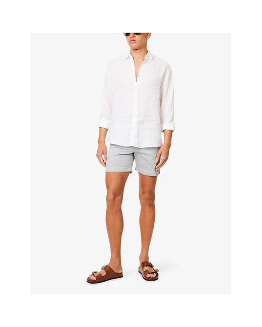 Orlebar Brown Gray Bulldog Seersuck Striped Woven Swim Shorts for men